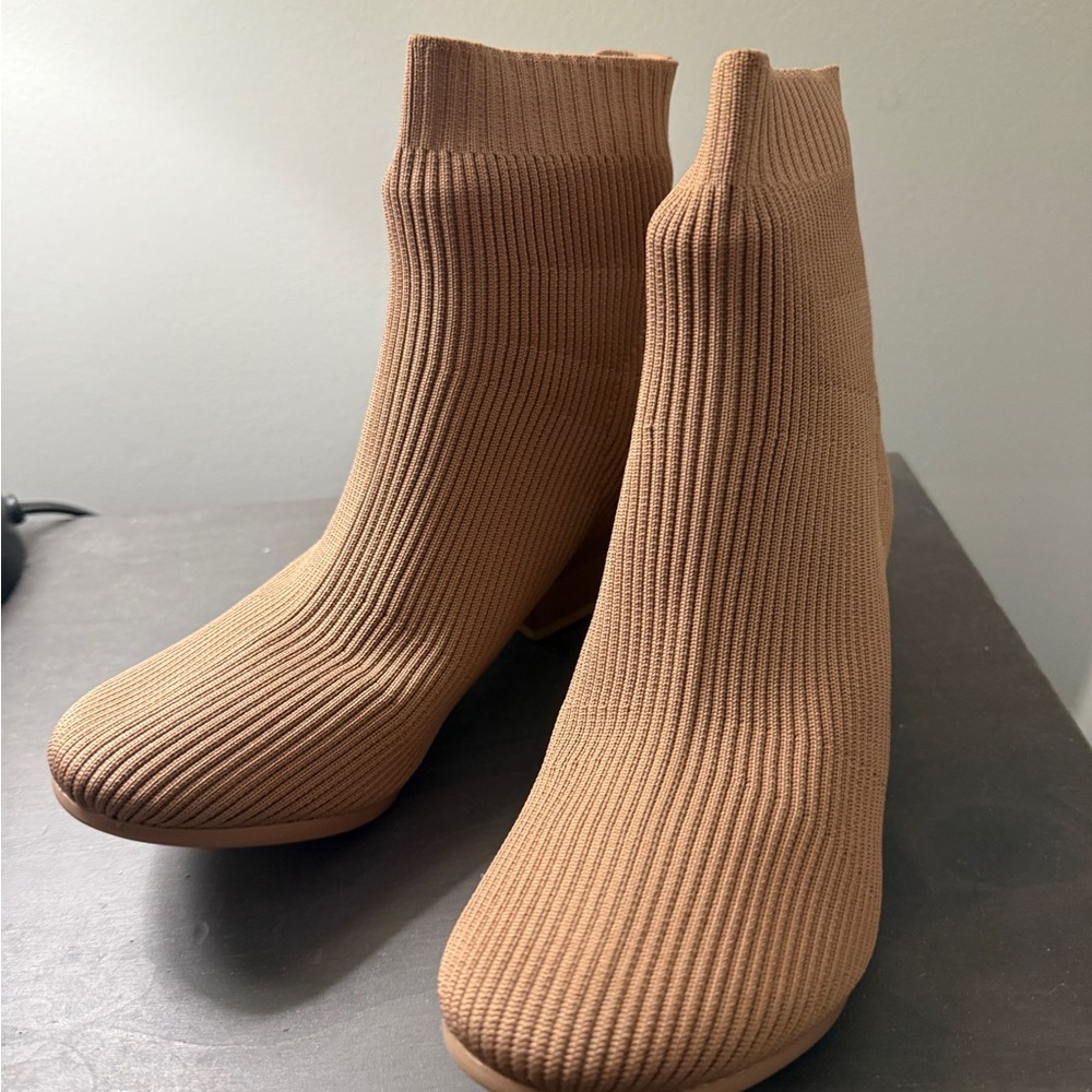 Pashion Footwear Latte Knit Booties